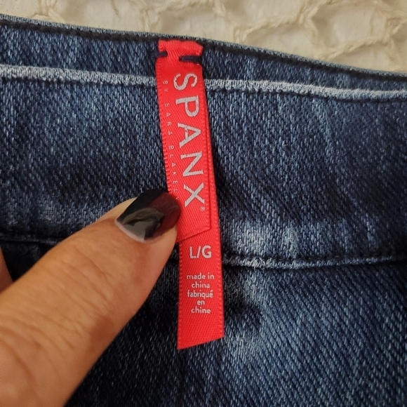 Spanx Jean-ish Denim High Rise Back Pocket Stretch Leggings Size L - Picture 4 of 8
